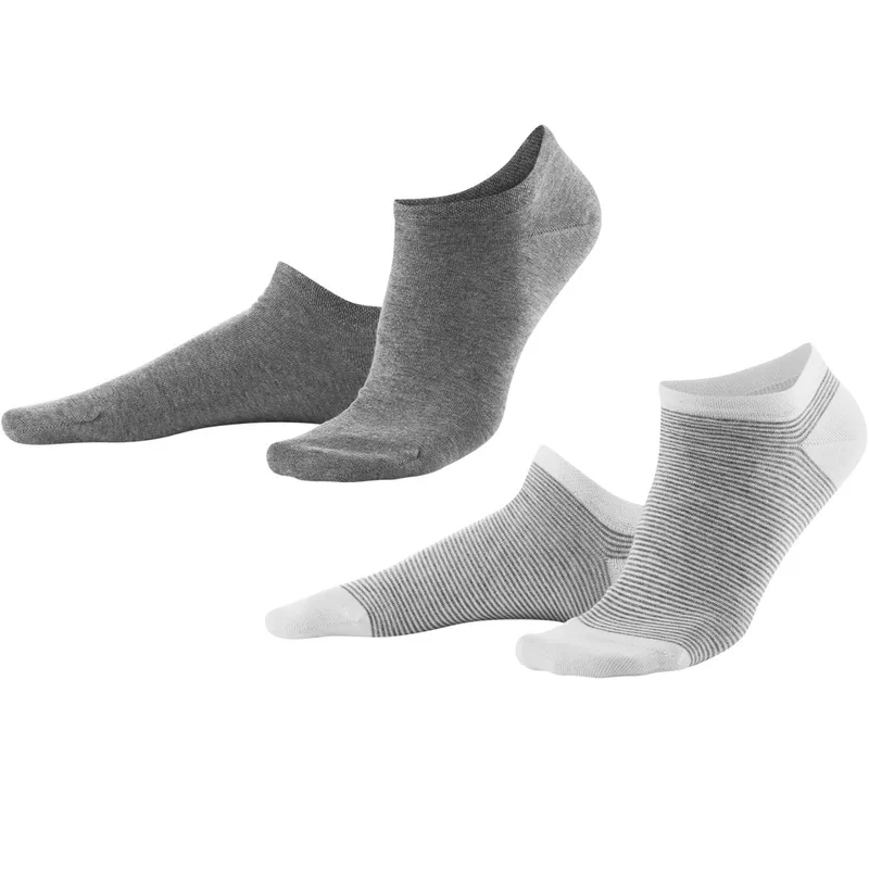 Living Crafts Living Crafts - Damen Sneaker-Socken, 2er-Pack (98% Bio-Baumwolle; 2% Elasthan), Grau, – Produktbild 4 von 4