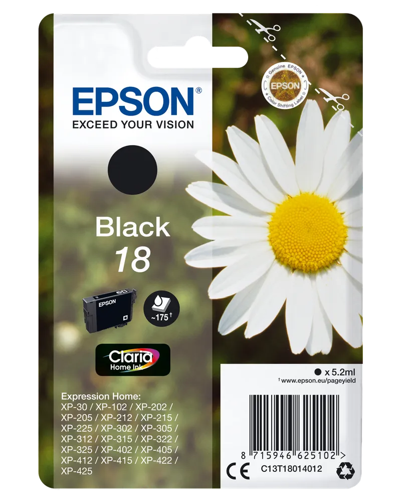 Epson Epson Tintenpatrone T1801/ 18 schwarz – Produktbild 1 von 3