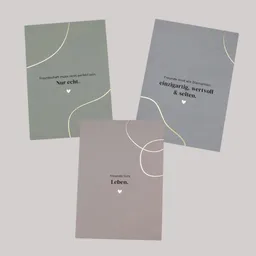 Fines Papeterie Fines Papeterie 3er Postkarten Set FRIENDS mit Sprüchen über Freundschaft * Naturpapier – Produktbild 1 von 1