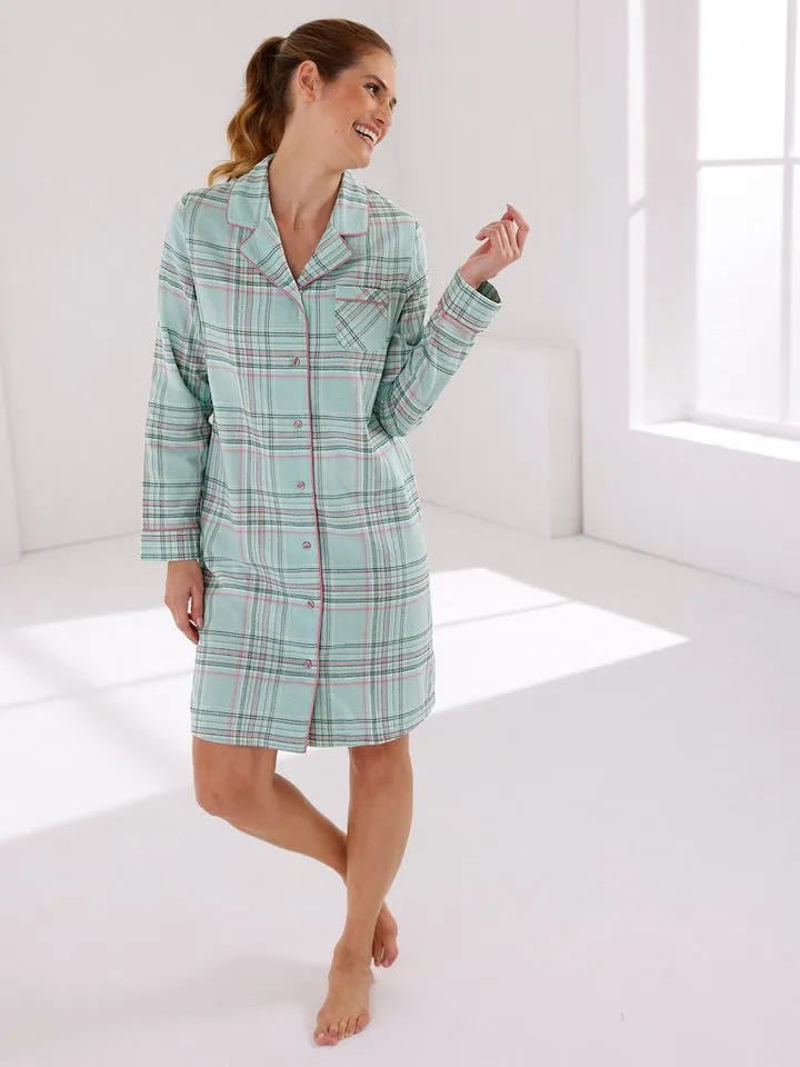 Witt Witt Sleepshirt Sleepshirt Langarm, Grün|rosa, – Produktbild 1 von 5