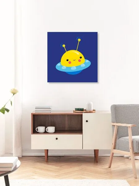 Photocircle Photocircle Poster / Leinwandbild - Kinderzimmer Kawaii Illustration UFO – Produktbild 2 von 4