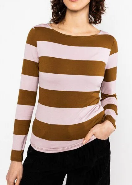 blutsgeschwister Blutsgeschwister Longsleeve aus Viskose - Sweet Sailorette, Artist rider stripes (rosa), – Produktbild 2 von 3