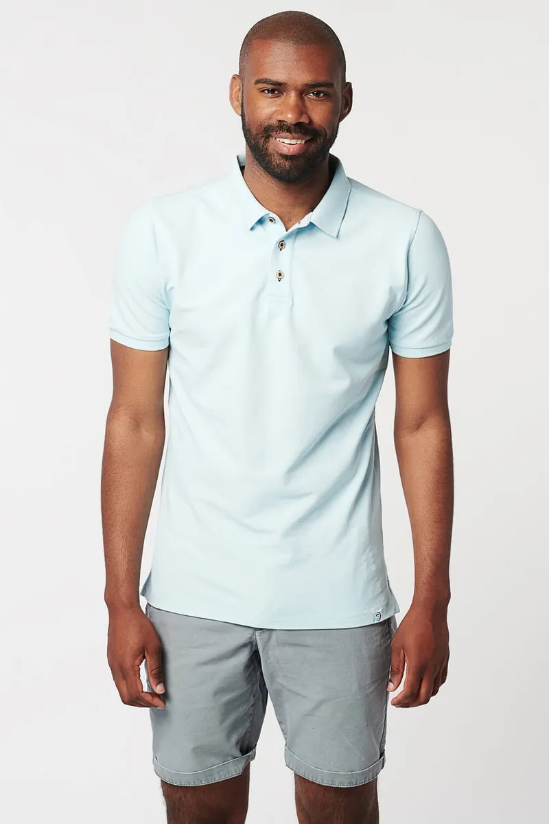 SKOT SKOT Herren vegan Polo, Hellblau, – Produktbild 2 von 2