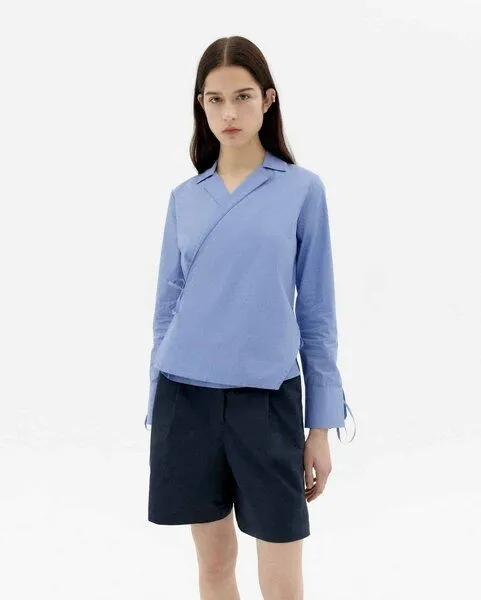 thinking mu thinking mu Lenie Blouse - Damenbluse aus Bio-Baumwolle, Persian blue, – Produktbild 2 von 2