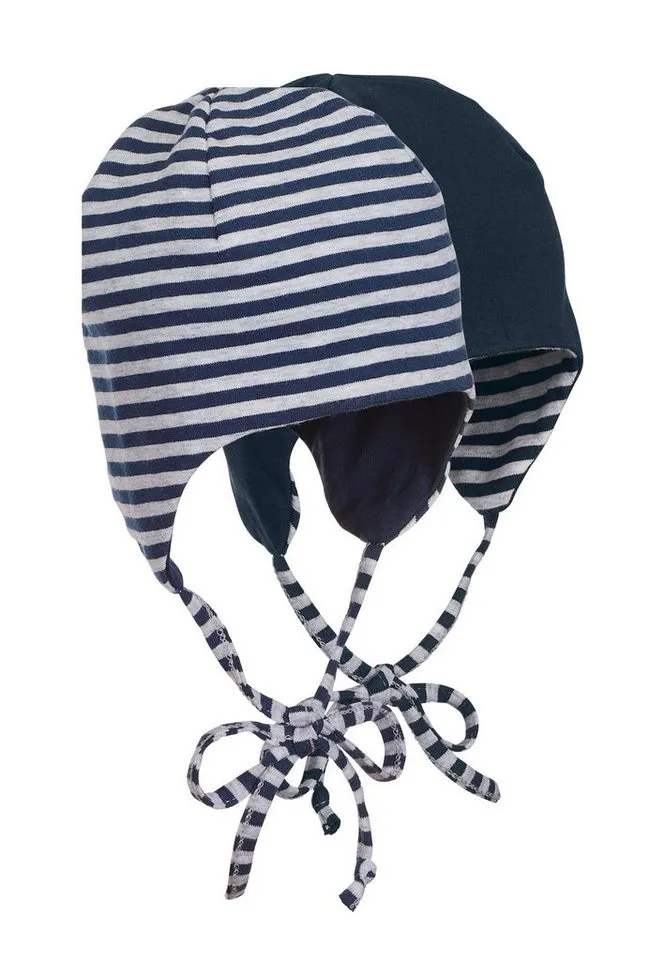 Sterntaler Sterntaler Beanie OCS Wende-Mütze (1-St) Babymütze aus Baumwolle mit Bindeband und Ohrenklappen, Blau, – Produktbild 4 von 5