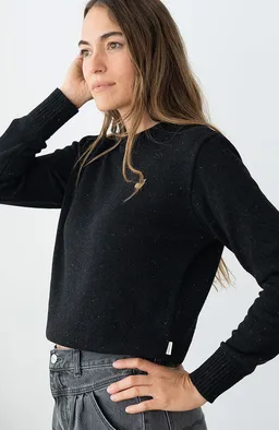 TWOTHIRDS TWOTHIRDS Damen vegan Sweater Wando Schwarz Meliert – Produktbild 1 von 1