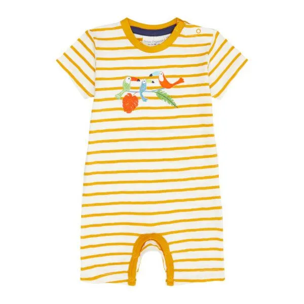 Sense Organics sense-organics Baby Strampler/Romper *Streifen gelb* Gots Bio | Sense Organics – Produktbild 1 von 2