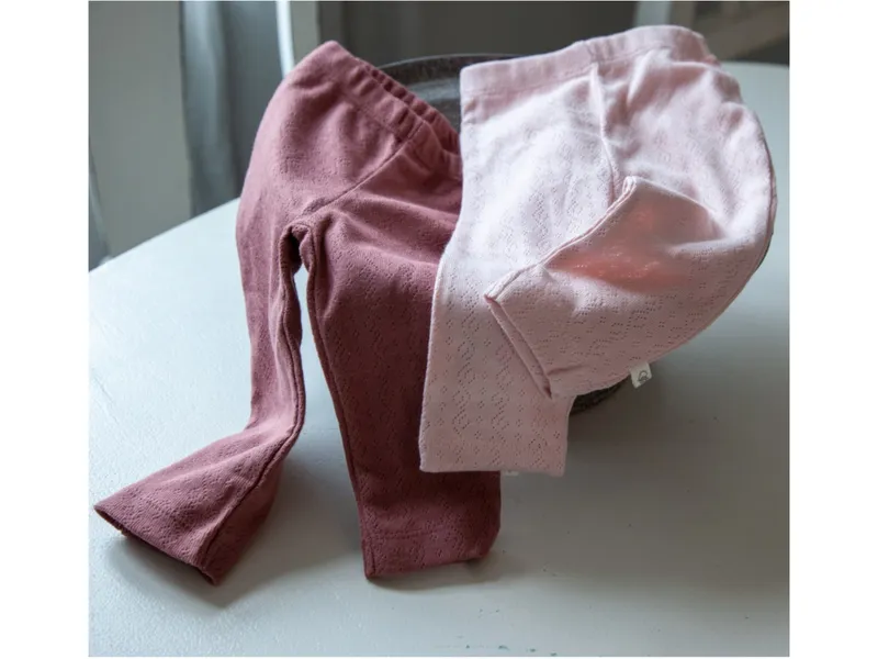 HANS NATUR Baby und Kinder Leggings Bio-Baumwolle 2er Set rosa-beere Gr. 62/68, Rosa, – Produktbild 2 von 2