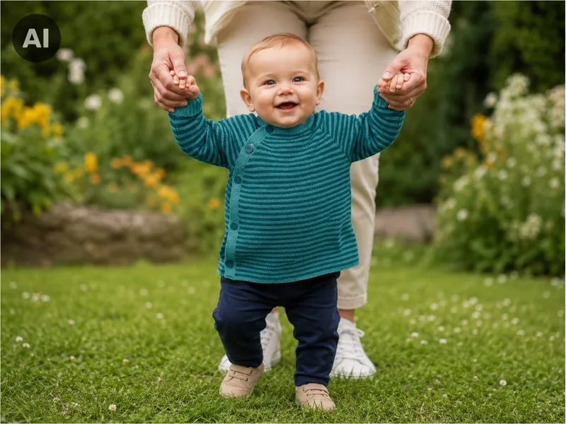 Reiff Strickwaren Reiff Strickwaren Baby Jacke Schlüttli Bio-Merinowolle, Blau, – Produktbild 2 von 2