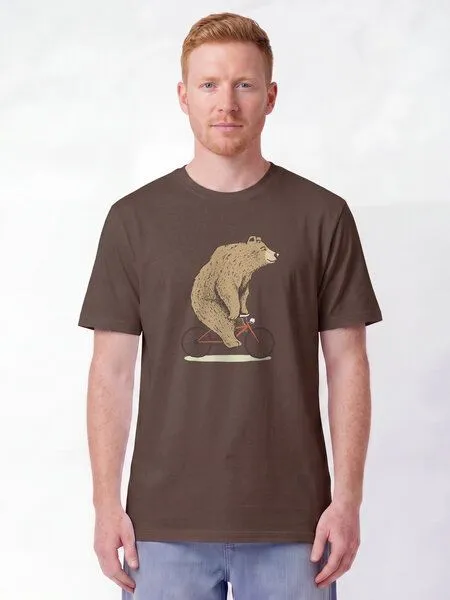 watapparel watapparel T-Shirt Unisex Fahrradbär, Mocha, – Produktbild 2 von 2