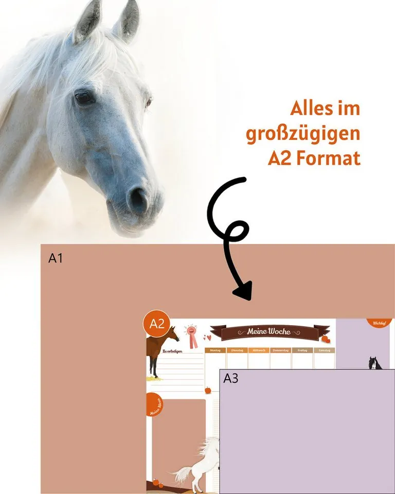 Close Up Schreibtischunterlage Pferde Schreibtischunterlage zum Abreißen – Produktbild 4 von 4