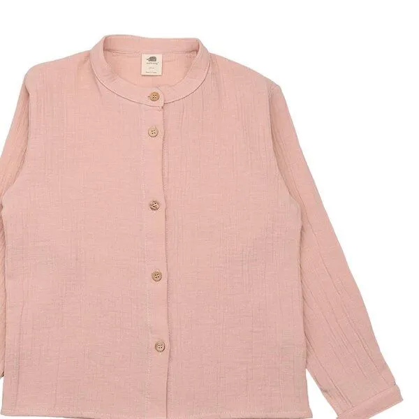 Walkiddy Kinder Hemdbluse GOTS zertifiziert – Bio-Baumwolle, Rosa, langärmelig, Knopfleiste, weich & bequem | Walkiddy, Pink, – Produktbild 3 von 3