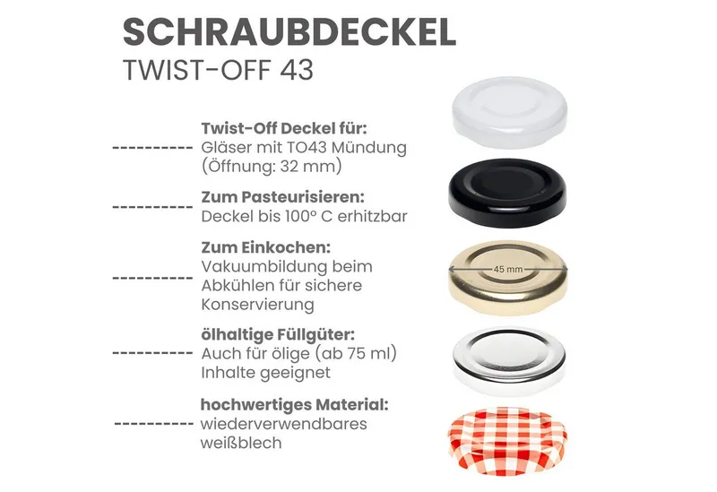 mikken mikken 10 kleine Einmachgläser 40 ml mit Schraubdeckel, Schwarz, – Produktbild 8 von 8