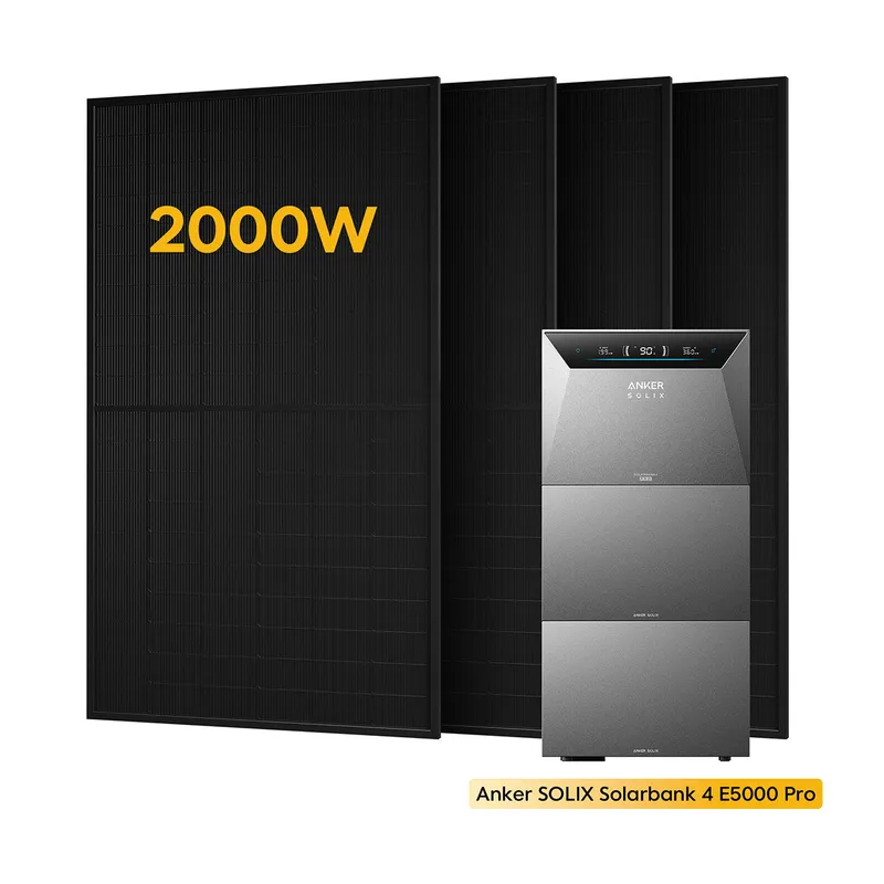 Anker Anker SOLIX Solarbank 4 E5000 Pro, mit 4 x 500 Bifaziale Solarmodule, by Powerness - 15kWh / Pre-Sale Special: Gratis Smart Meter Gen 2 / Selbstabholung – Produktbild 2 von 2