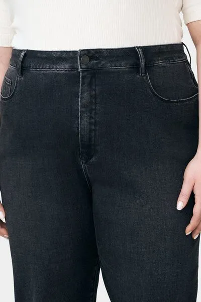 DAWN Damen Jeans STARDUST High Waist O-Shape DAWN Bio-Baumwolle Curvy, Black/black, – Produktbild 6 von 6
