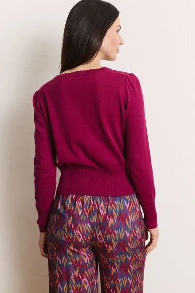 Tranquillo Tranquillo Cardigan Linaa aus Biobaumwolle, Raspberry, – Produktbild 6 von 7