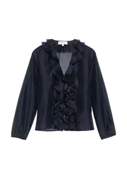 comma Lyocell-Bluse mit Volants – Produktbild 1 von 1