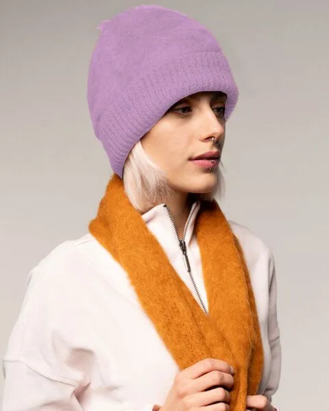 Alma & Lovis Alma & Lovis Weiche Kuschelmütze aus gebrushtem Alpakastrick | Brushed Cap, Lilac (lila), – Produktbild 1 von 1