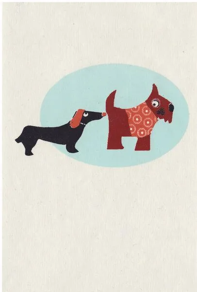 Salon Elfi Salon Elfi Grußkarte Hundebekanntschaft – Produktbild 2 von 3