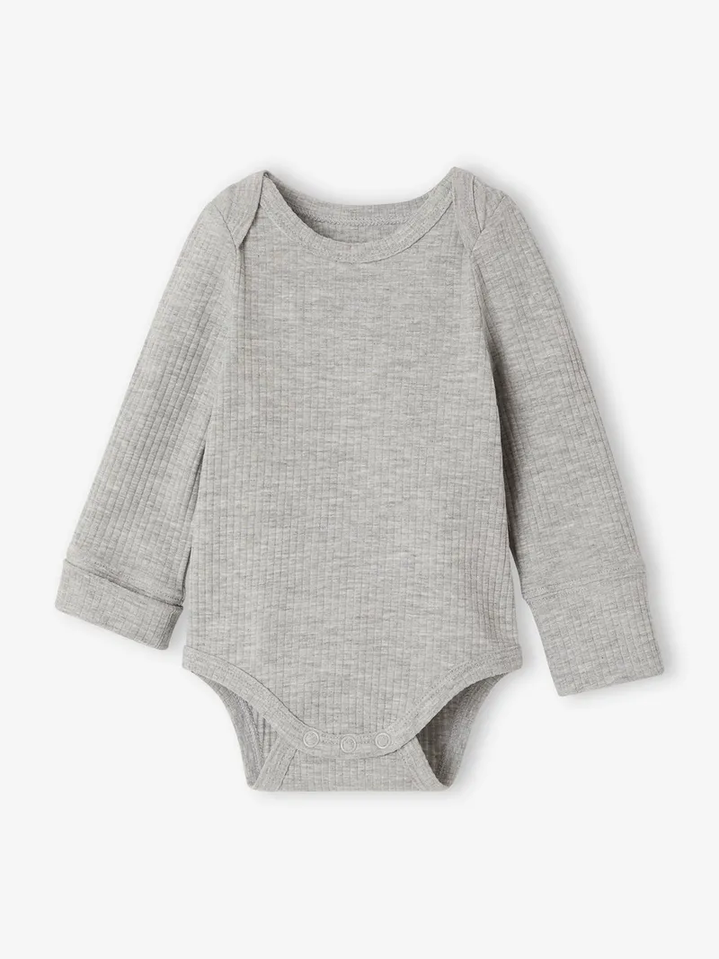 Vertbaudet Vertbaudet 3er-Pack Baby Schlupfbodys mit langen Ärmeln mitwachsend, Karamell, – Produktbild 3 von 4