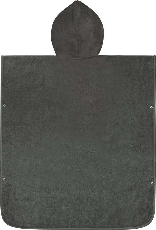 normani Badeponcho Badeponcho aus Bio-Baumwolle Sitra, Bio-Baumwolle, Kapuze, Schlupf, Strandponcho 90x105 cm aus 100 % Öko-Baumwolle mit Kapuze, Grau, – Produktbild 5 von 5
