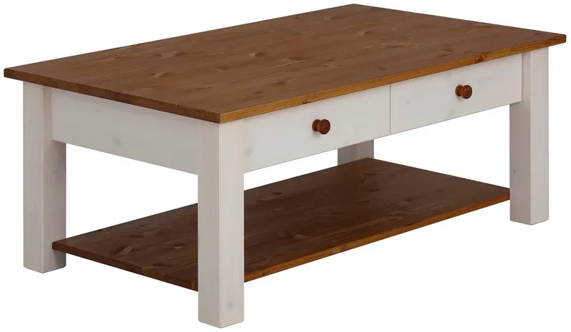 OTTO home Couchtisch Chicago (Couchtisch, Sofatisch, OTTOs Choice), in zwei Größen, Landhausstil, zusätzlicher Stauraum, Beige, – Produktbild 4 von 8
