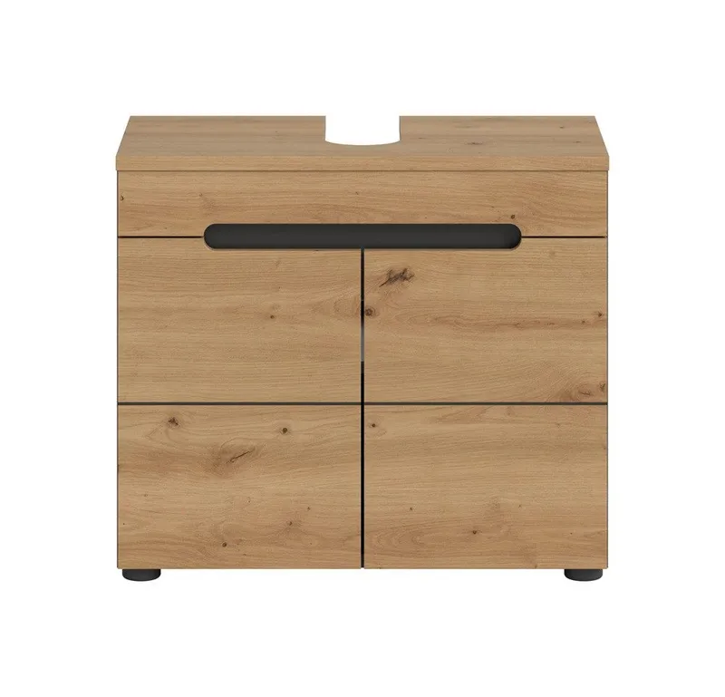 xonox.home Waschbeckenunterschrank Waschbeckenunterschrank Canu, Artisan Eiche / Basalt grau (1-St) Badmöbel, Einzelltyp, Braun, – Produktbild 1 von 4