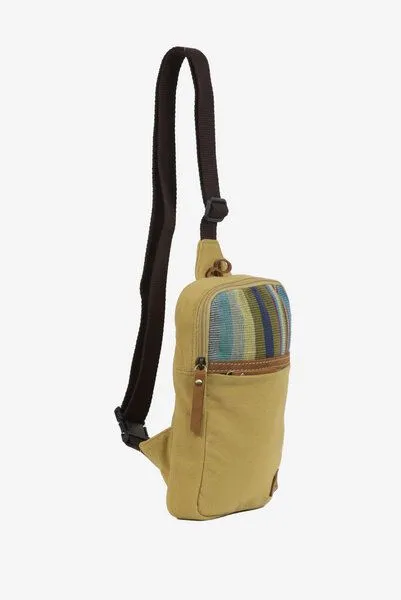 Dragolina Dragolina Crossbody Tablettasche Faun W. mit Webstoff der Pwo Karen, Schilf (gelb), – Produktbild 3 von 4