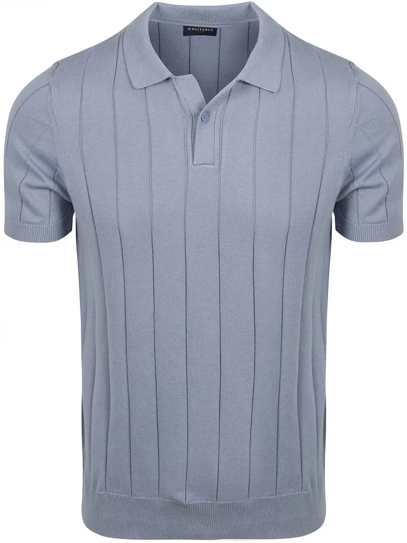 Suitable Suitable Respect Poloshirt Drop Needle Stahlblau - Größe S, Blau, – Produktbild 2 von 5