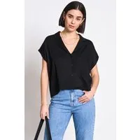 JAN N JUNE JAN 'N JUNE Damen vegan Bluse Tierra Schwarz, Schwarz, – Produktbild 1 von 1