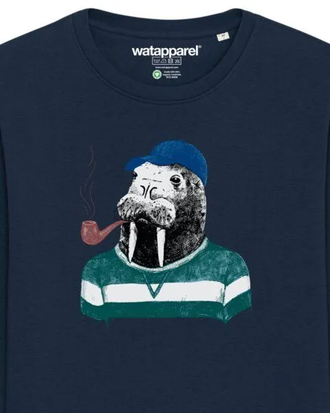 watapparel watapparel Sweatshirt Unisex Walross, French navy, – Produktbild 3 von 4