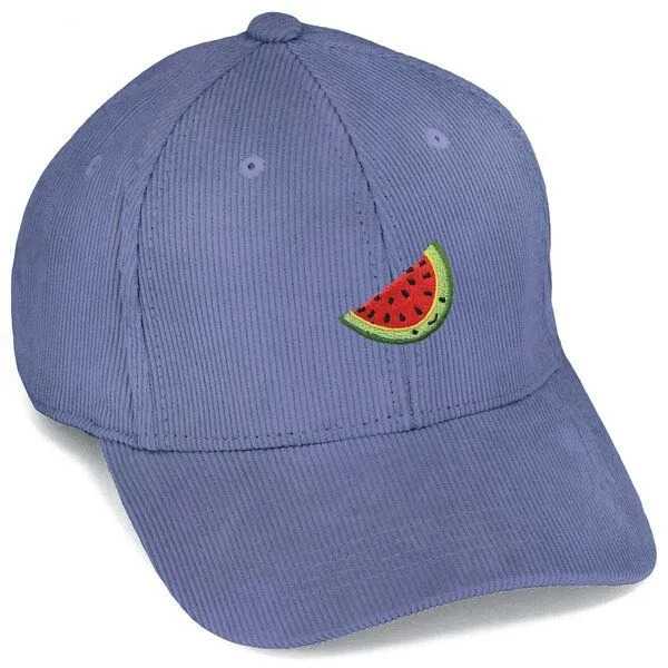 LIGARTI Bestickte Cord Cap – Wassermelone – LIGARTI Tiermanufaktur, Taubenblau, – Produktbild 1 von 4