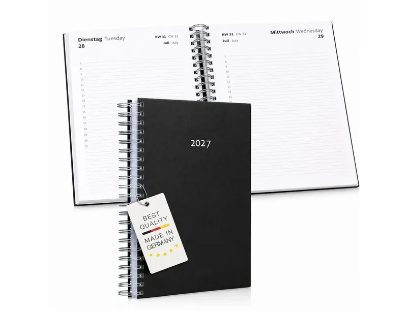 edition cumulus Terminkalender edition cumulus Der GROSSE DICKE Tageskalender 2027 DIN A4 1Tag=1Seite, 1 Tag pro Seite, DIN A4, FSC-Papier, Notizbereich, Schwarz, – Produktbild 2 von 5