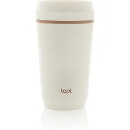 Topl Topl-Becher aus rec. Kunststoff mit 360-Grad-Deckel 354ml, Weiß, – Produktbild 1 von 1
