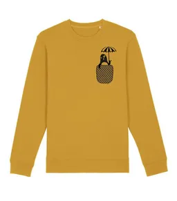 päfjes päfjes Pinguin Paul mit Schirm - Fair Wear Unisex Sweater - Gelb – Produktbild 1 von 1