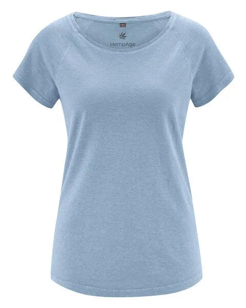 HempAge HempAge Damen Raglan T-Shirt Hanf/Biobaumwolle, Smoke(blau), – Produktbild 1 von 3