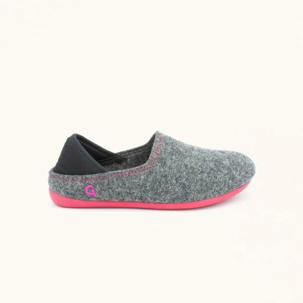 Gottstein Gottstein Kinder-Hausschuh Wool Slip-on Kids aus 100% Schurwolle mit rutschfester Gummisohle, Graphite, – Produktbild 3 von 5