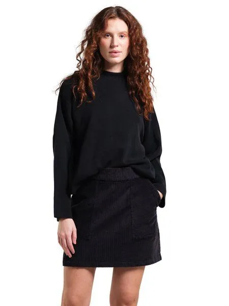 Dedicated DEDICATED Skirt Majorna Corduroy, Black, – Produktbild 1 von 4