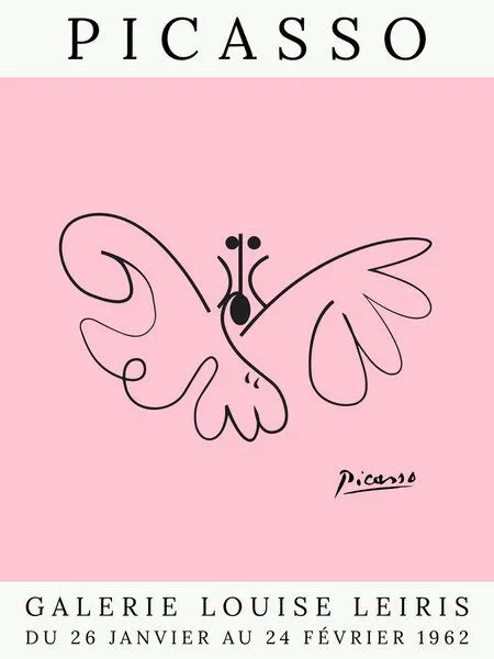 Photocircle Photocircle Poster / Leinwandbild - Picasso Schmetterling – rosa – Produktbild 1 von 4