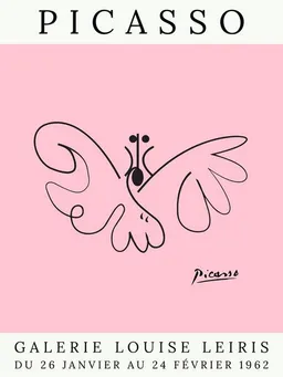 Photocircle Photocircle Poster / Leinwandbild - Picasso Schmetterling – rosa – Produktbild 1 von 1