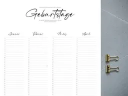 Portia by Callidus Designs Portia by Callidus Designs Geburtstagskalender mit magnetischer Posterleiste als Jahresplaner – Produktbild 1 von 1
