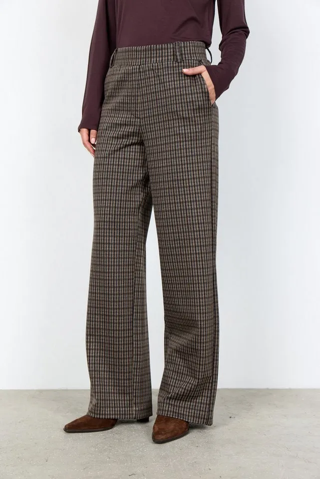 soyaconcept Palazzohose - Elegante Hose mit weitem Bein und Karomuster für Damen, Braun, – Produktbild 3 von 4
