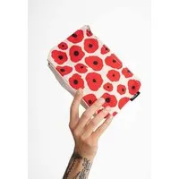 MELA Große Kosmetiktasche | von MELA | Fairtrade & GOTS zertifiziert, Greige / poppy print, – Produktbild 1 von 2