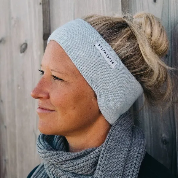 SALZWASSER SALZWASSER CÔTE VENTEUSE - Stirnband aus Merinowolle (GOTS-zertifiziert), Anthrazit (schwarz), – Produktbild 3 von 3