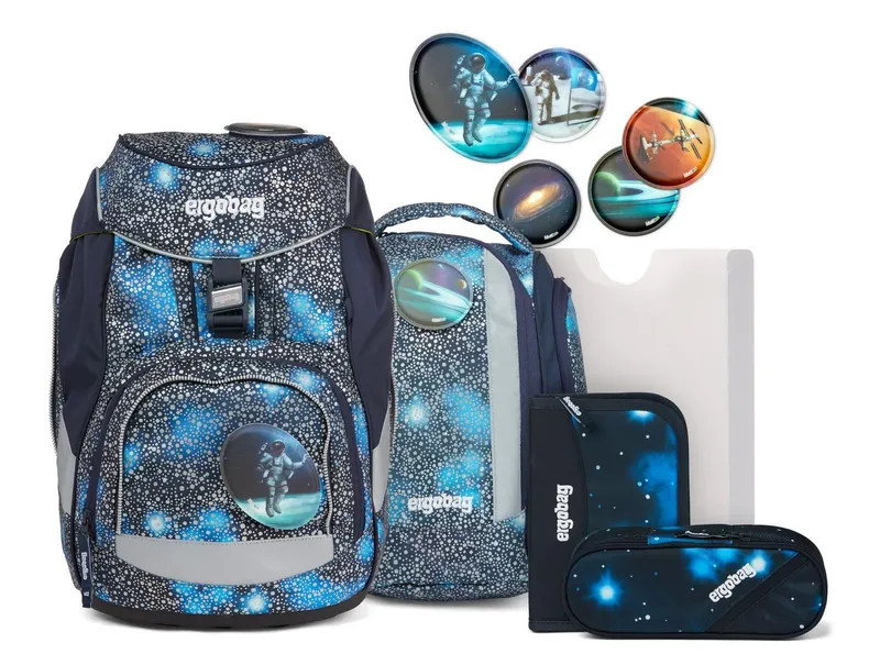 Ergobag Ergobag Schulranzen Super Reflex Glow-Edition Schoolbag Set 6-teilig (Set, 5-tlg), Blau, – Produktbild 1 von 5