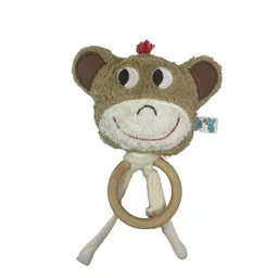 Pat und Patty Pat und Patty Greifling / Holz Beißring mit Rassel "Affe" , 100 % Baumwolle-kbA – Produktbild 1 von 1