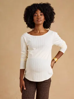 Envie De Fraise Umstandsshirt aus Pointelle-Jersey mit U-Boot-Ausschnitt ENVIE DE FRAISE – Produktbild 1 von 1