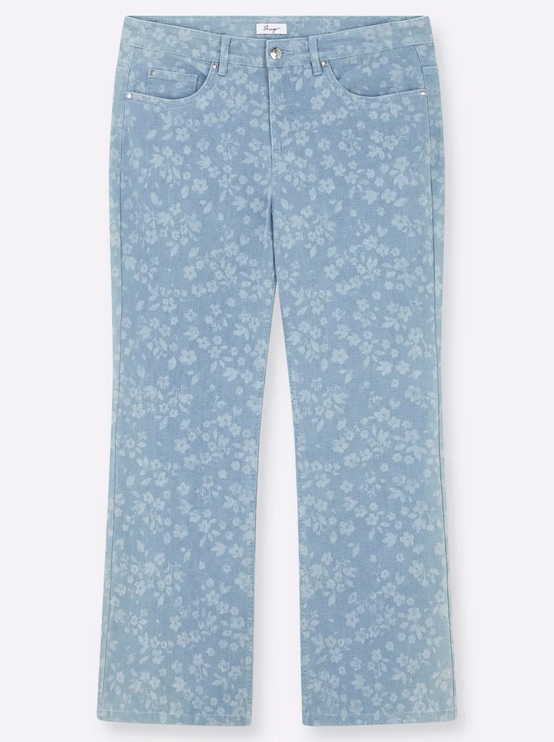 sheego Bootcut-Jeans blue-bleached, Blue-bleached, – Produktbild 1 von 3