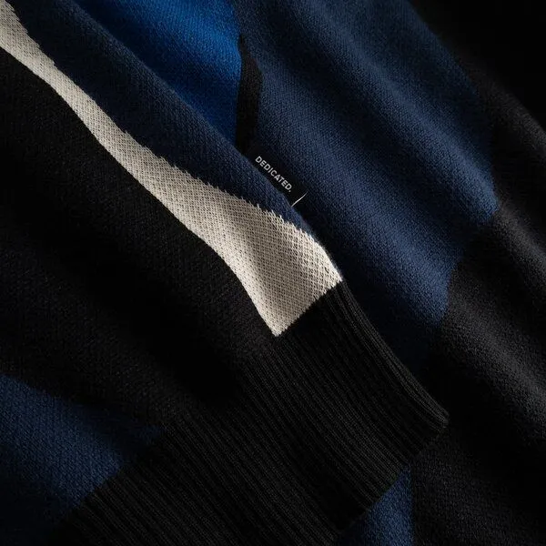 Dedicated DEDICATED Herren Strickpullover Mora Wavy Stripe, Blau, – Produktbild 3 von 3