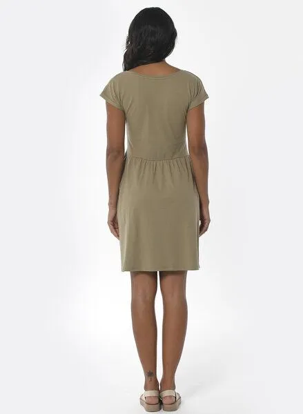 ORGANICATION ORGANICATION Slub-Jersey-Kleid aus Bio-Baumwolle, Grün (olive), – Produktbild 3 von 4